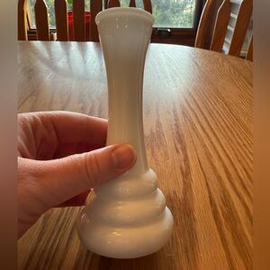 Vintage Milk Glass Beehive Base Flower Bud Vase